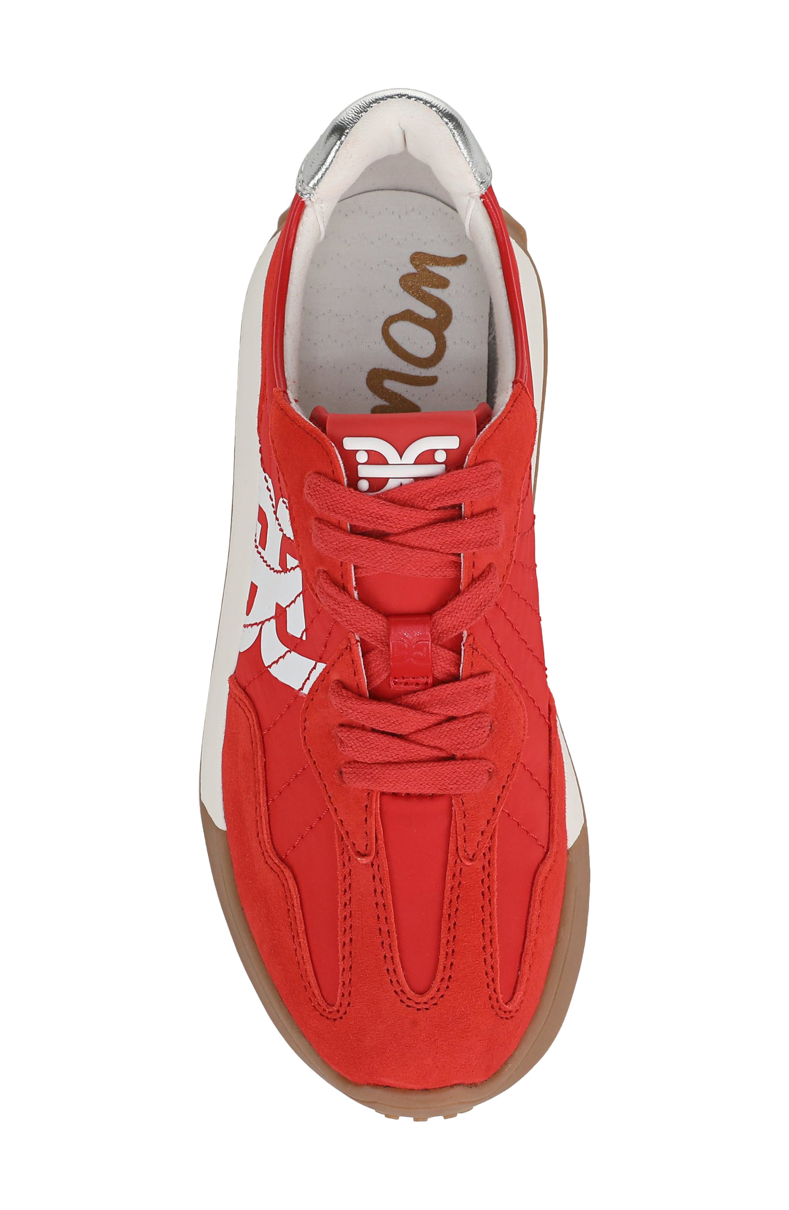 Sam Edelman Langley Retro Sneaker, Alternate, color, Sport Red/ White