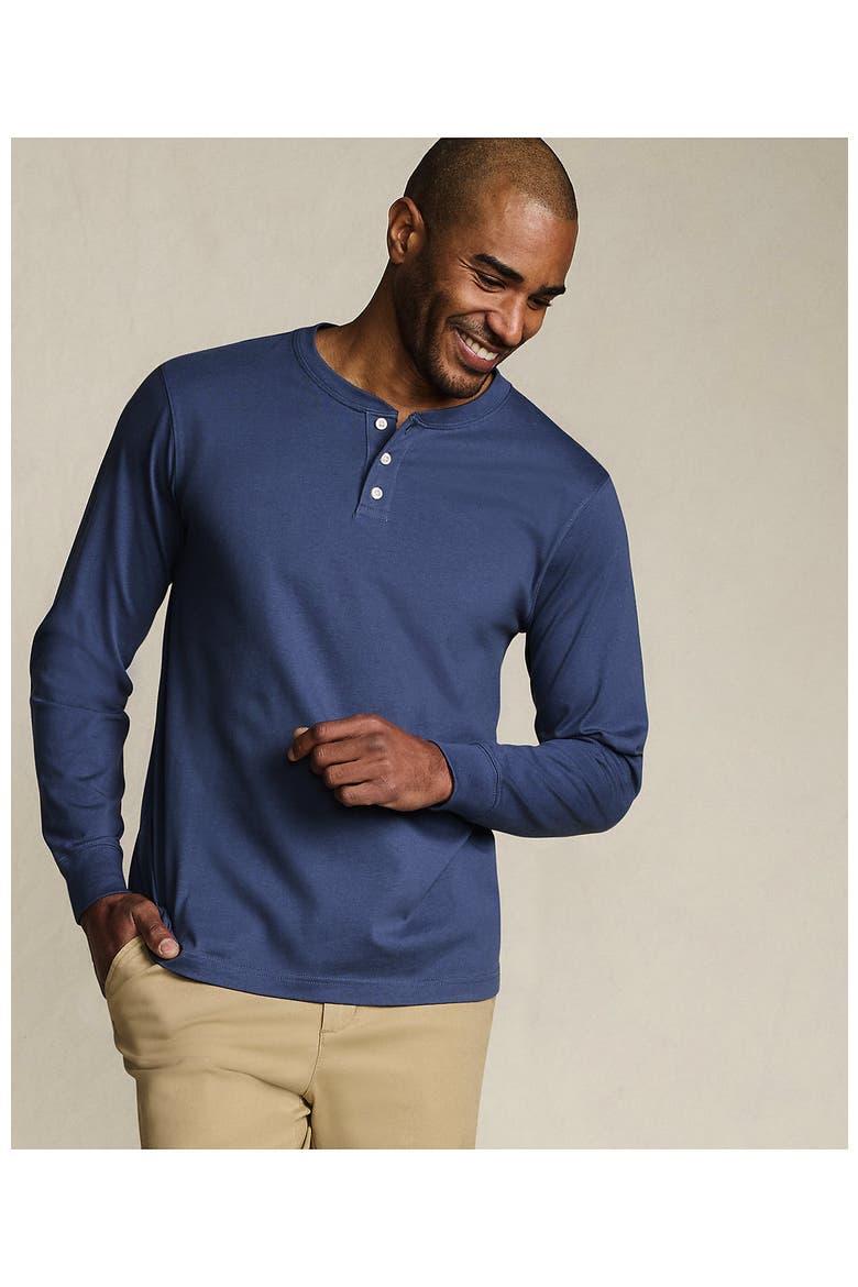 Super-t Long Sleeve Henley Shirt, Alternate, color, Nightfall Blue