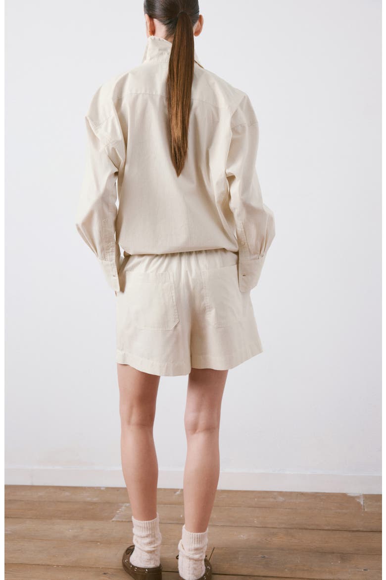 Pull-On Cotton Shorts, Alternate, color, ECRU