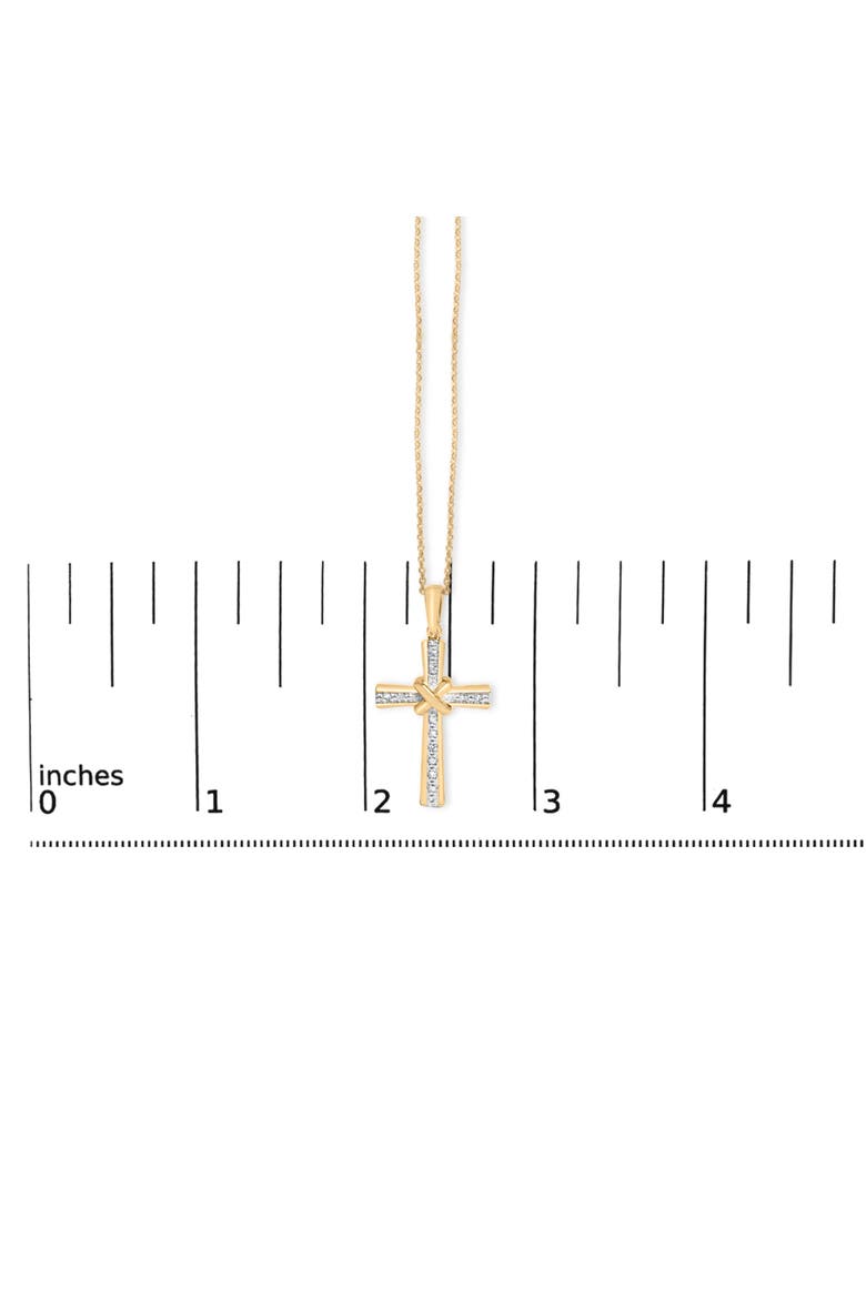 Gold Vermeil Diamond Accent X Cross Pendant Necklace, Alternate, color, Silver