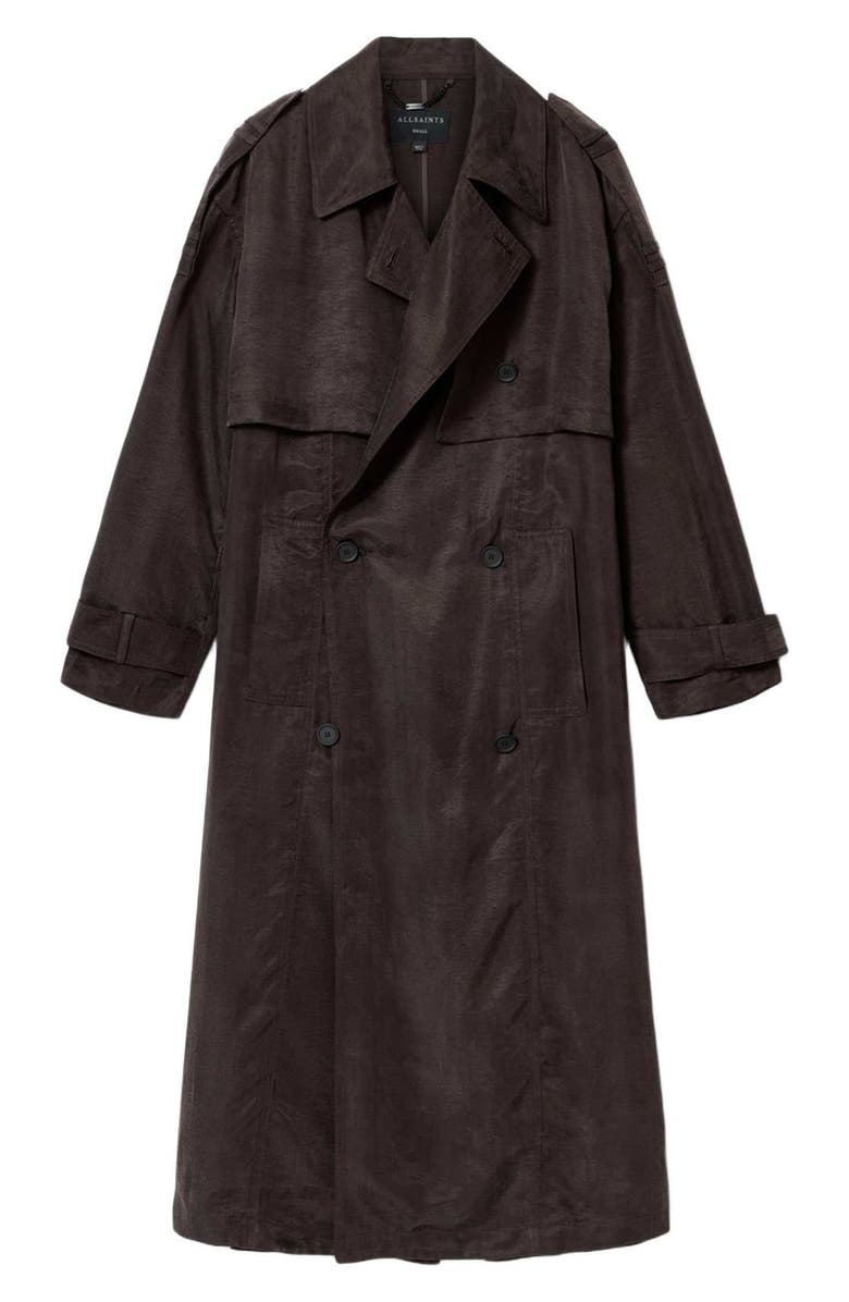 AllSaints Linnie Trench Coat, Alternate, color, Torte Brown