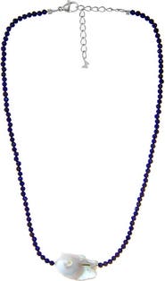 BY ADINA EDEN Colored Beaded Chain Baroque Pearl Choker