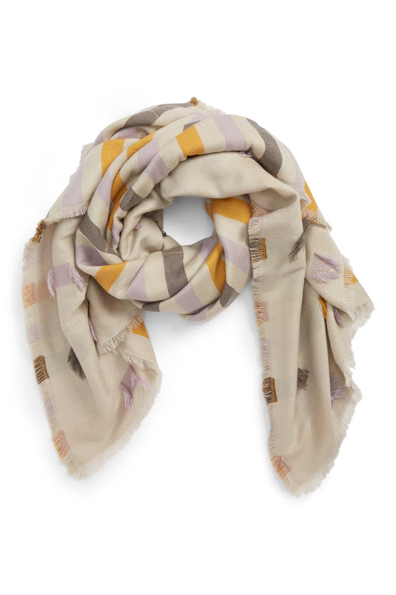 Fringe Stripe Jacquard Scarf, Alternate, color, SMOKED GRAPHITE MULTI