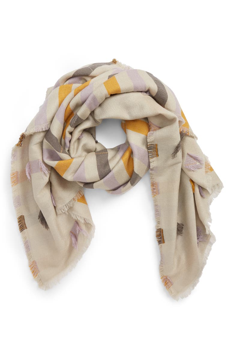 Madewell Fringe Stripe Jacquard Scarf, Alternate, color,