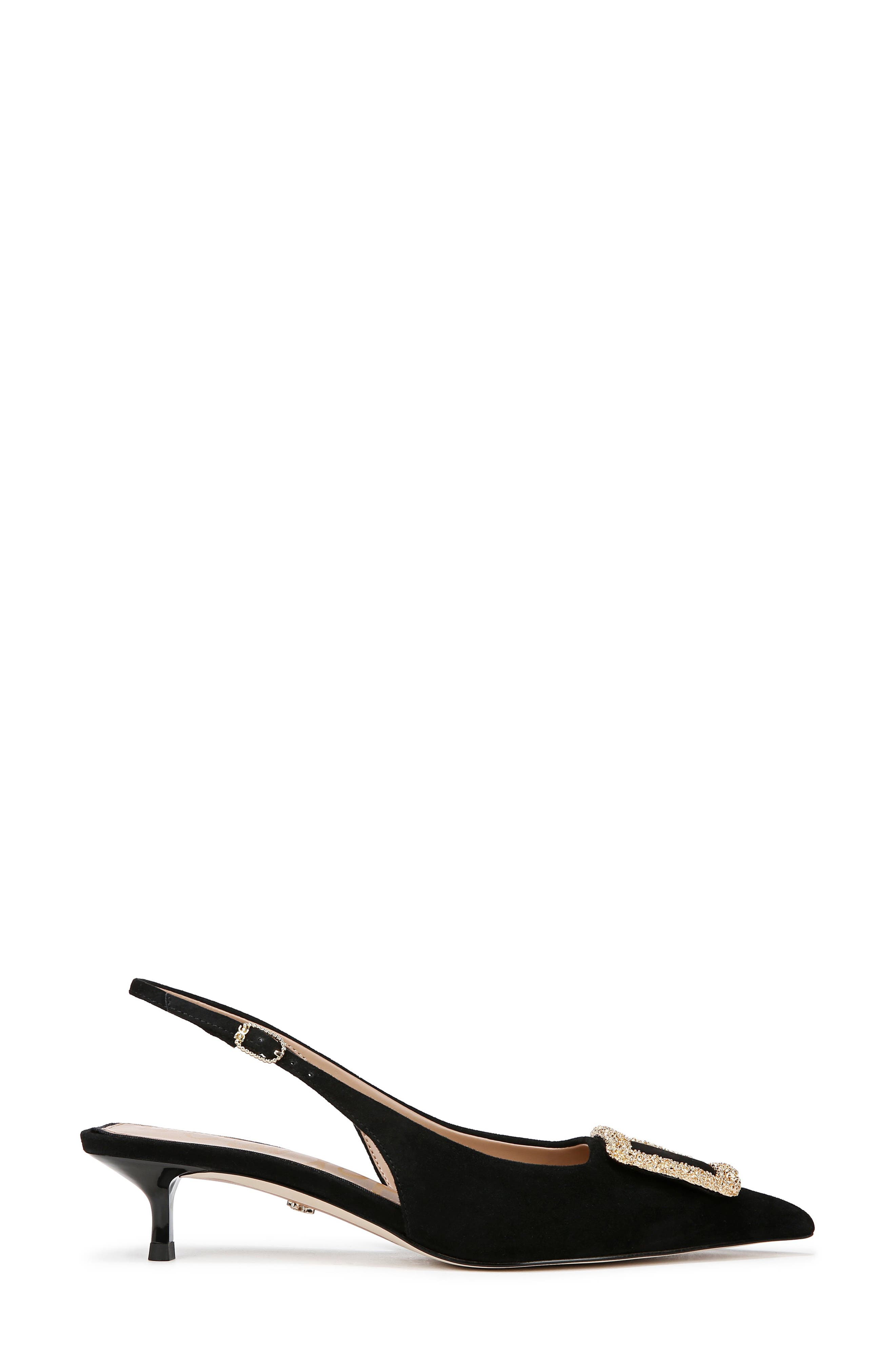 Sam Edelman Kammie Slingback Pointed Toe Kitten Heel Pump, Alternate, color, Black