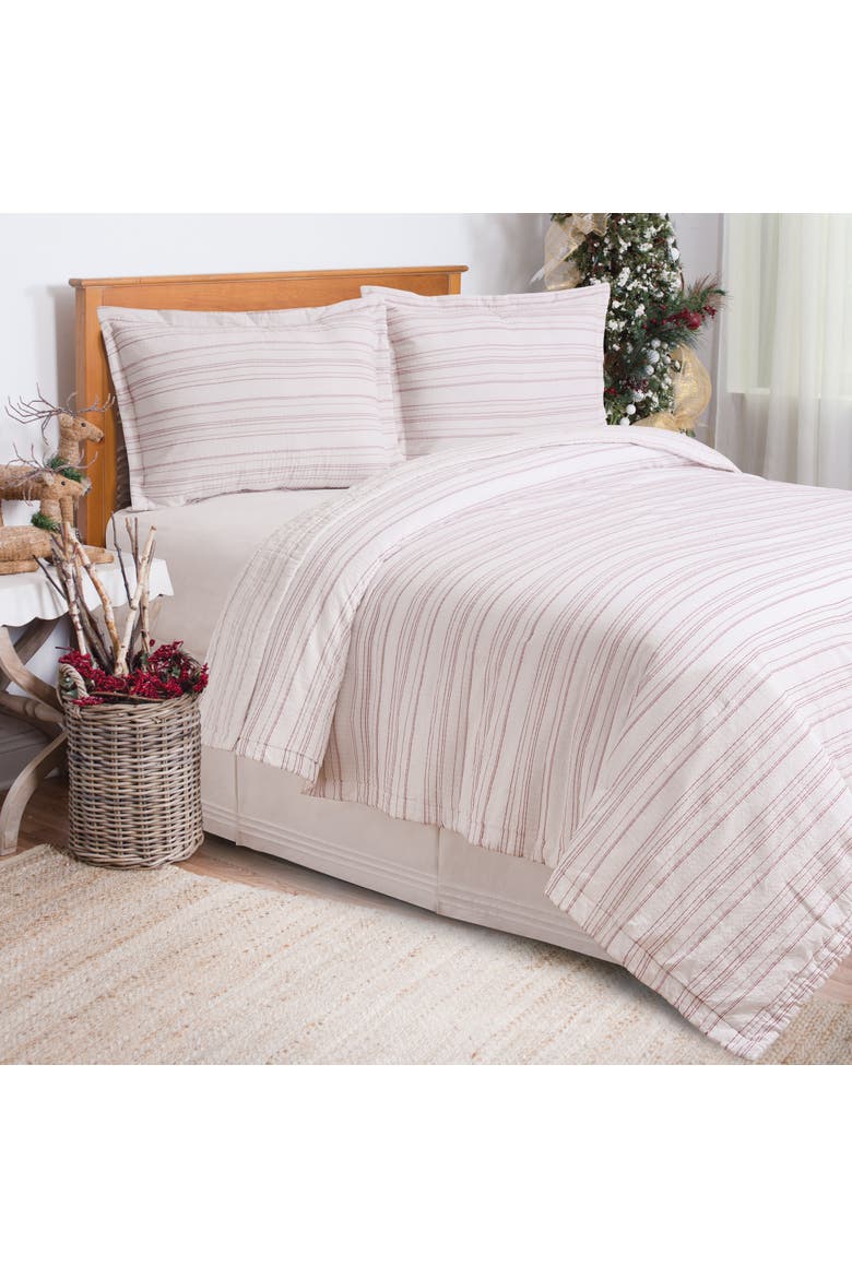 Dotted Seersucker Cotton Quilt Set  - Reversible and Machine Washable, Main, color, White