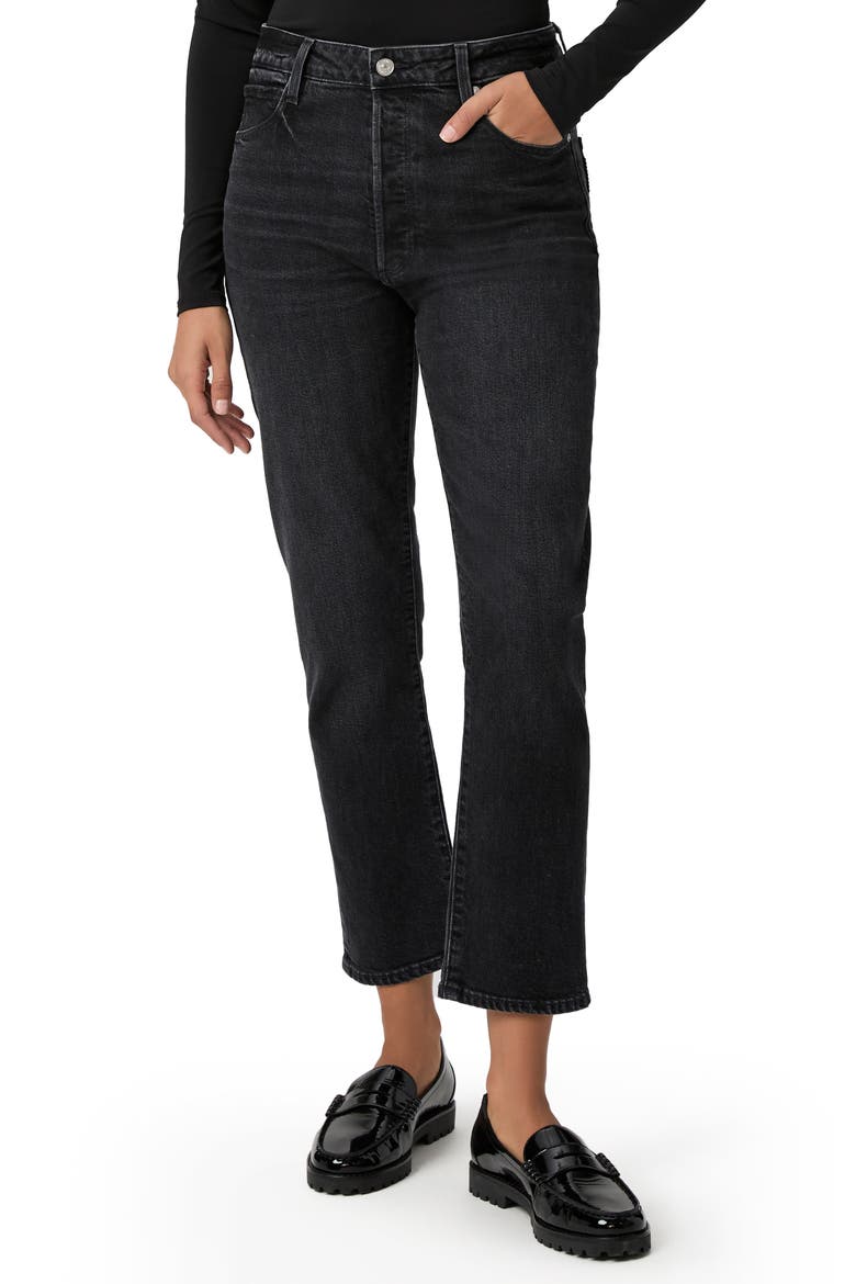 Billy High Waist Crop Straight Leg Jeans, Main, color, SOLARBLK