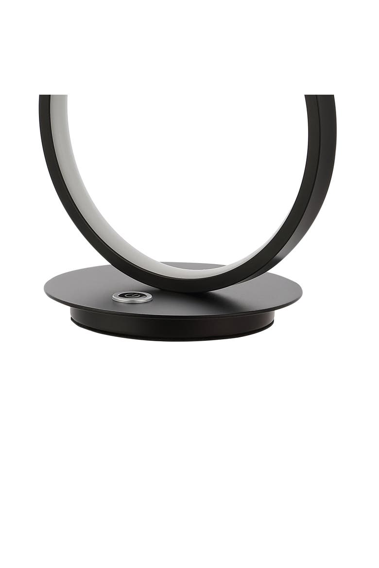 Juno 3-Light Bohemian Coastal Iron Integrated LED Table Lamp, Alternate, color, Black