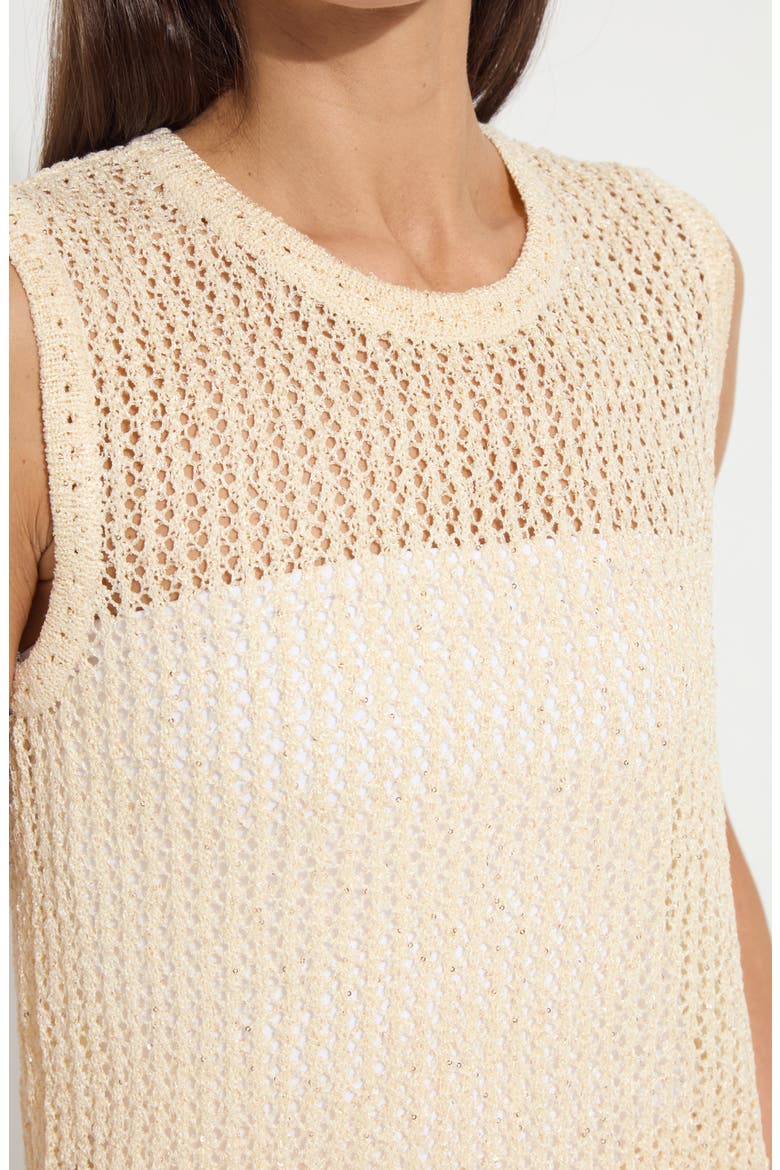 Avery Sequined Knit Shell, Alternate, color, COCO SEQUINS