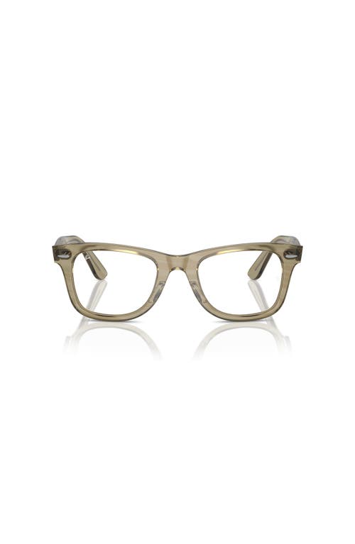 Ray Ban Ray-ban 50mm Square Optical Glasses In Brown