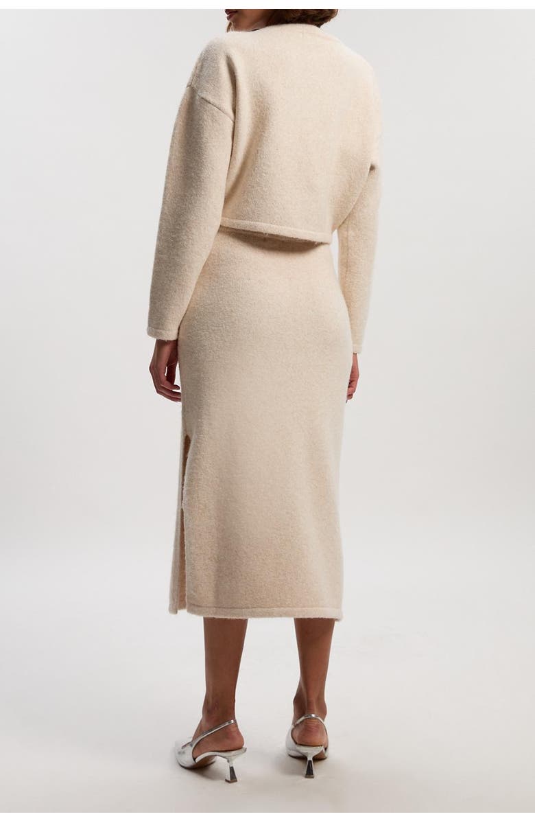 Karen Millen Wool Embellished Pencil Midi Skirt, Alternate, color, Cream