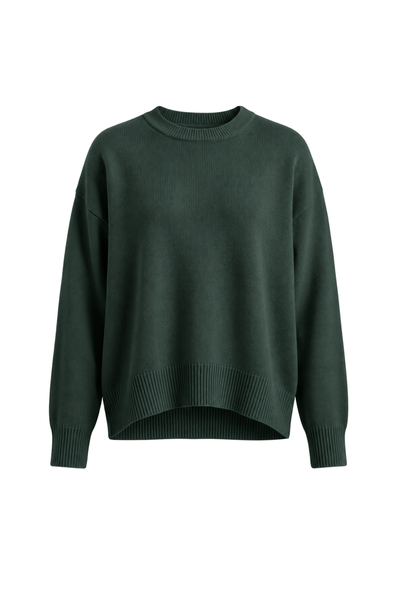 Caden Scallop Trim Cashmere Sweater, Main, color, Spruce