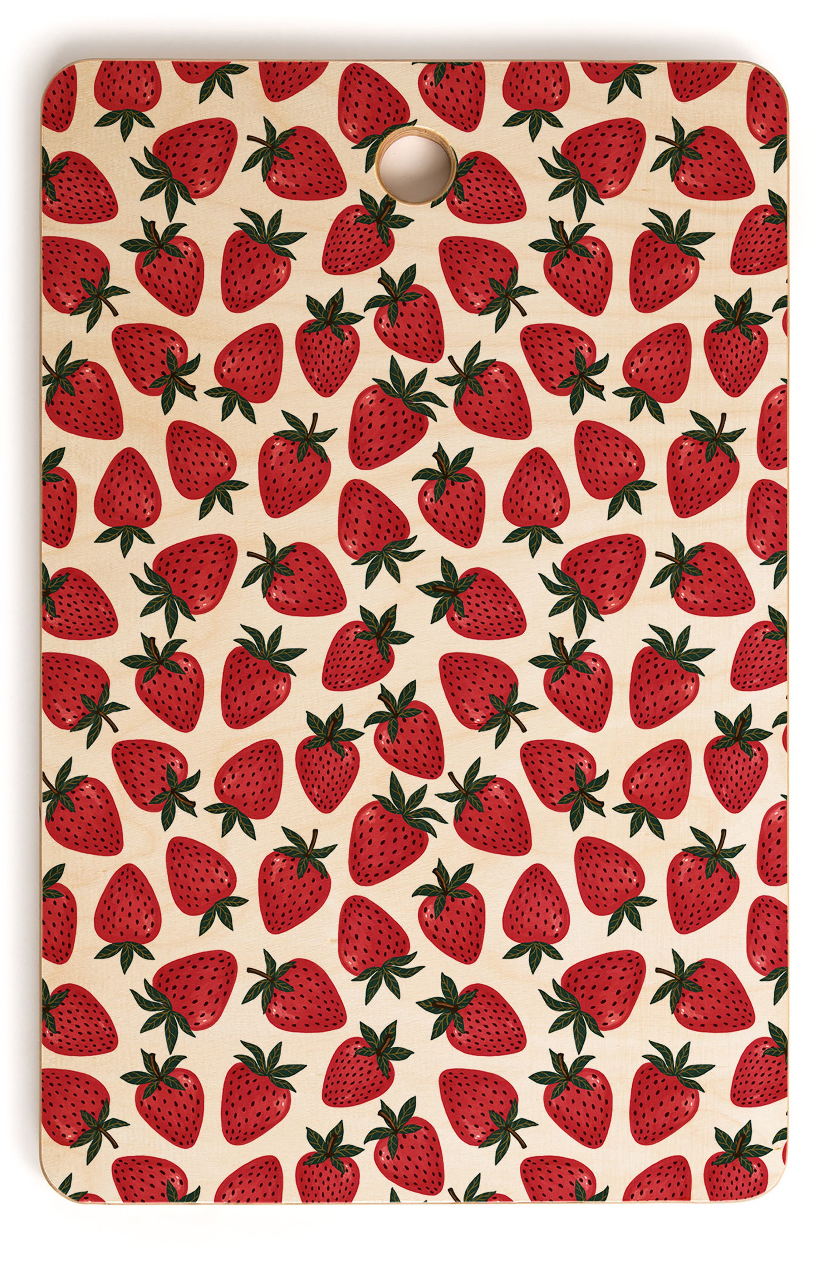 Deny Designs Avenie Spring Garden Strawberries Cutting Board