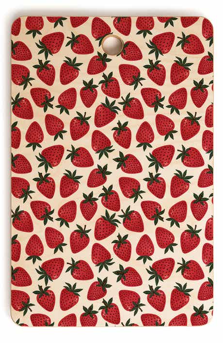Deny Designs Avenie Spring Garden Strawberries Cutting Board