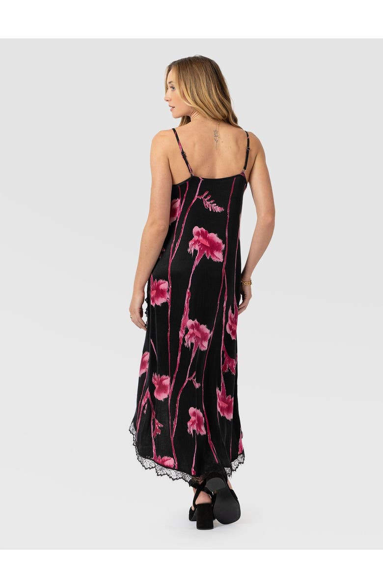 Saint + Sofia Harper Lace Cami Dress, Alternate, color, Pink Stem Floral