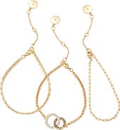 Vince Camuto Set of 3 Stark Logo Assorted Chain Bracelets