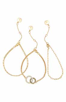 Vince Camuto Set of 3 Stark Logo Assorted Chain Bracelets