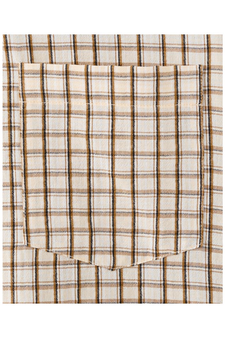 Checked Cotton Shirt, Alternate, color, BROWN