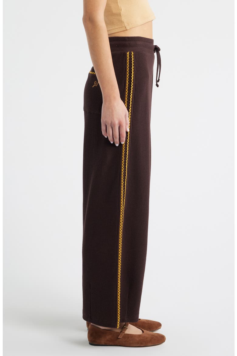 Piper Waffle Knit Ankle Sweatpants, Alternate, color, CHOCOLATE