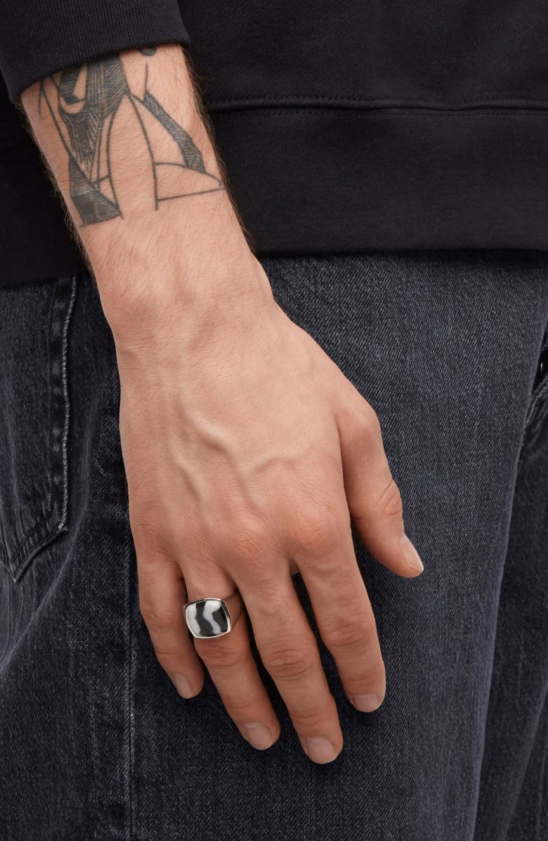 Tom Wood Women's Zebra Marble Cushion Signet Ring, Alternate, color, 