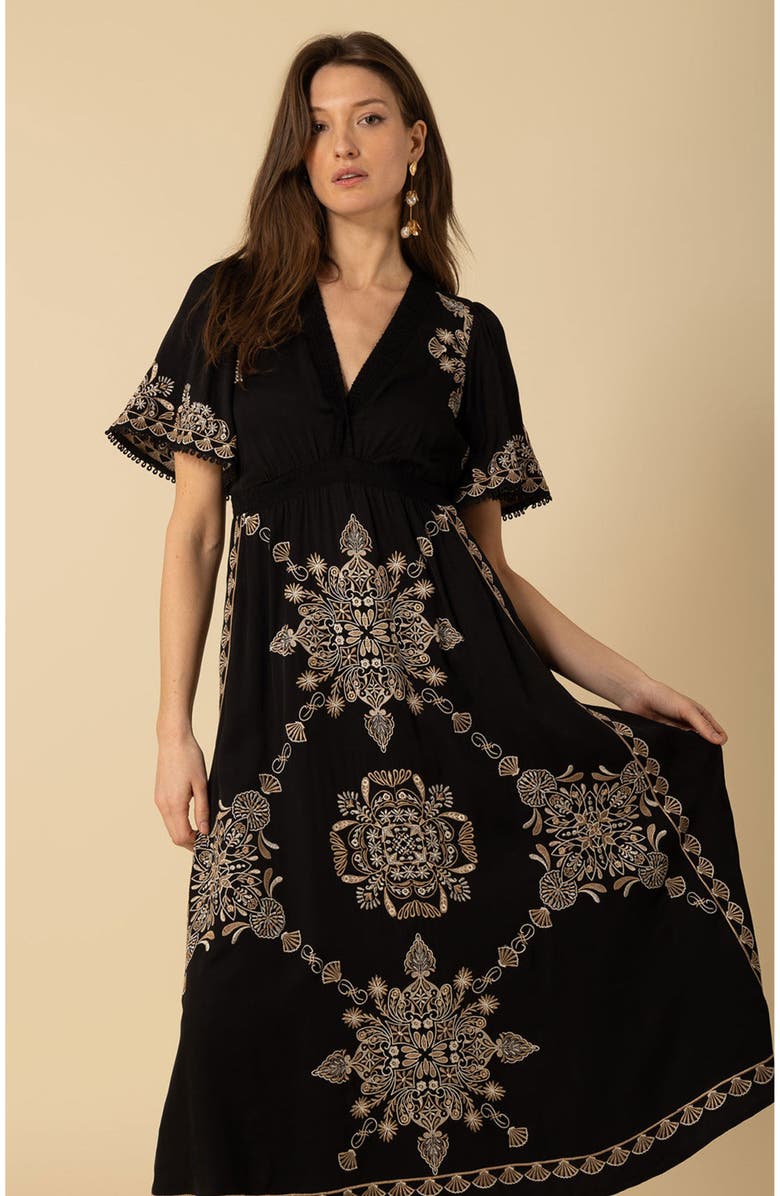 Hale Bob Katalina Embroidered Dress, Alternate, color, 