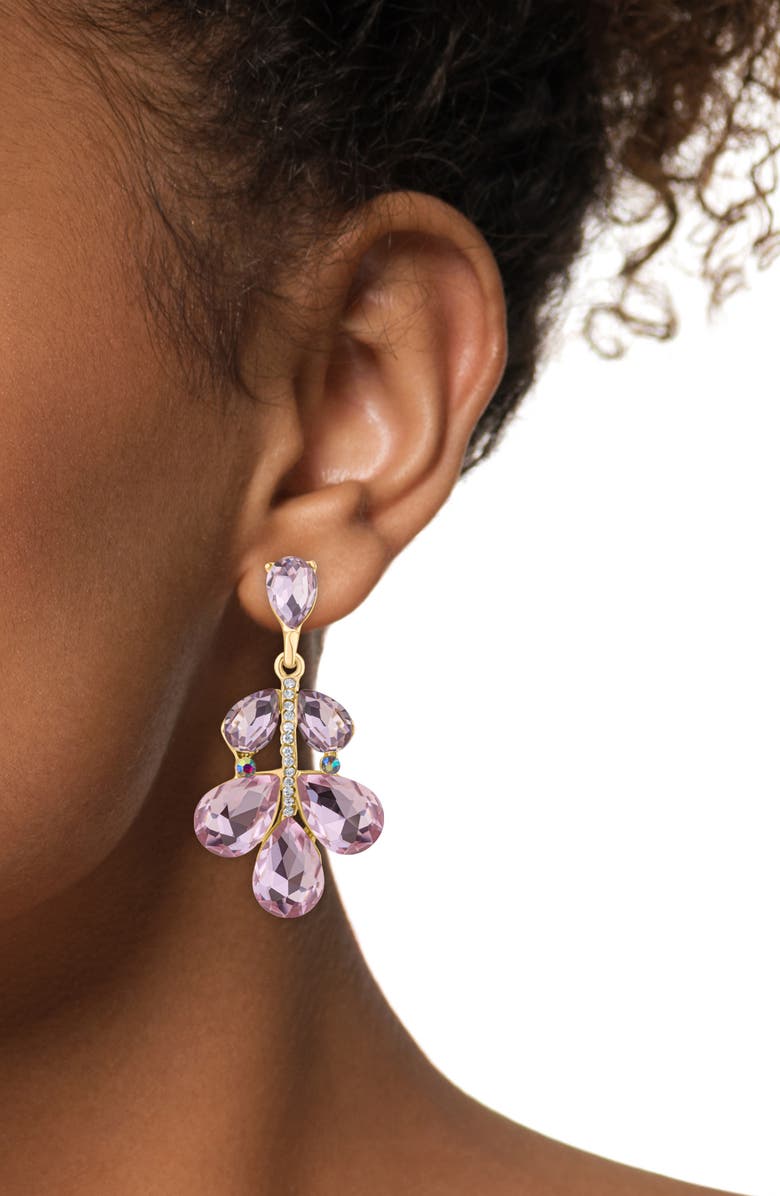 JARDIN Crystal Drop Statement Earrings, Alternate, color, Pink/ Gold