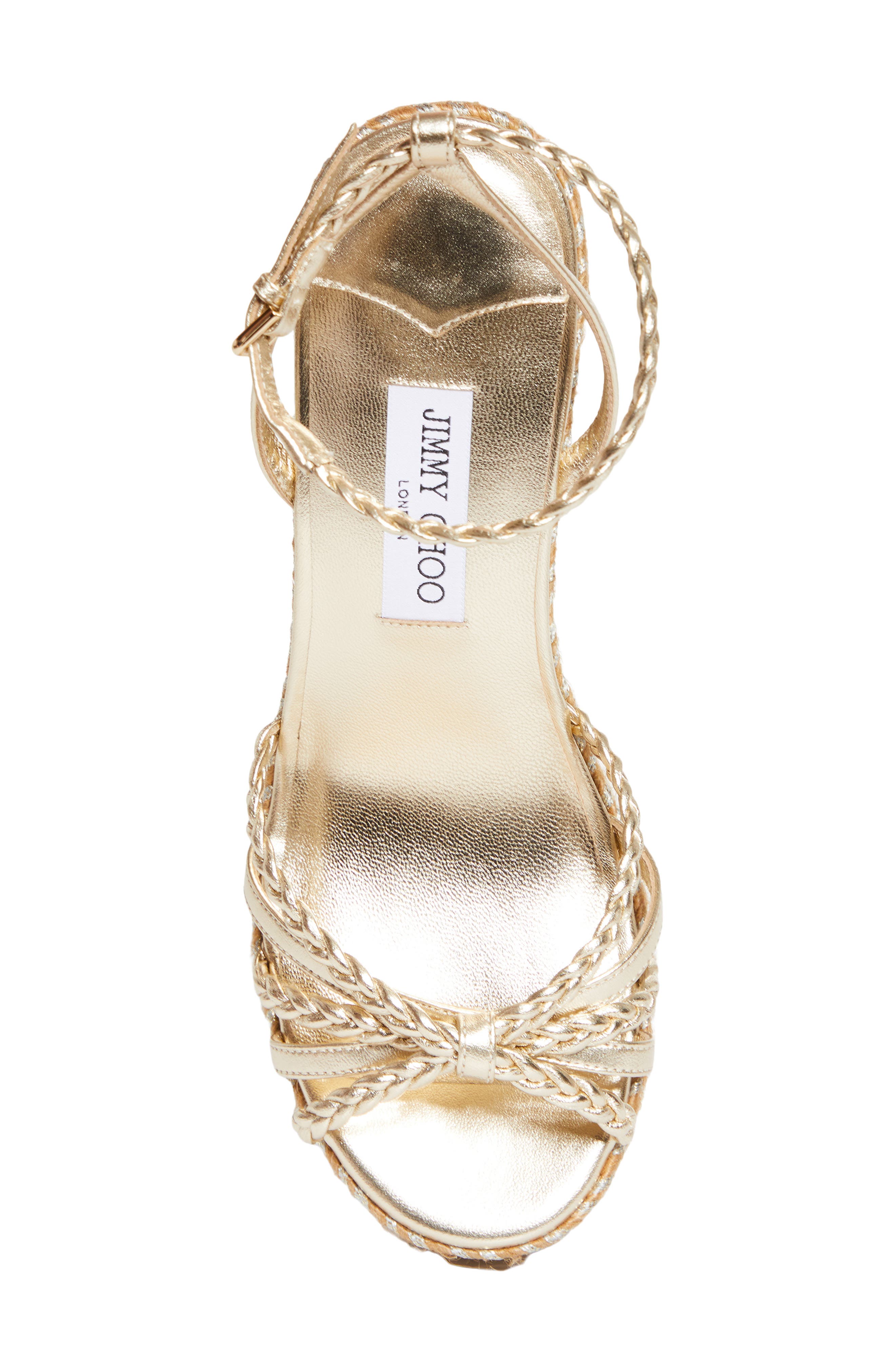 Jimmy Choo Dree Platform Espadrille Sandal, Alternate, color, Soft Gold Mix