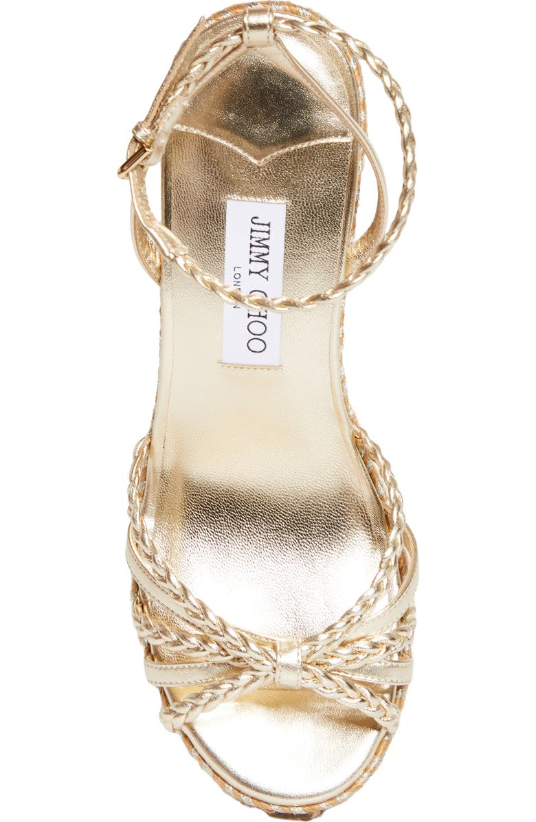 Jimmy Choo Dree Platform Espadrille Sandal, Alternate, color, Soft Gold Mix