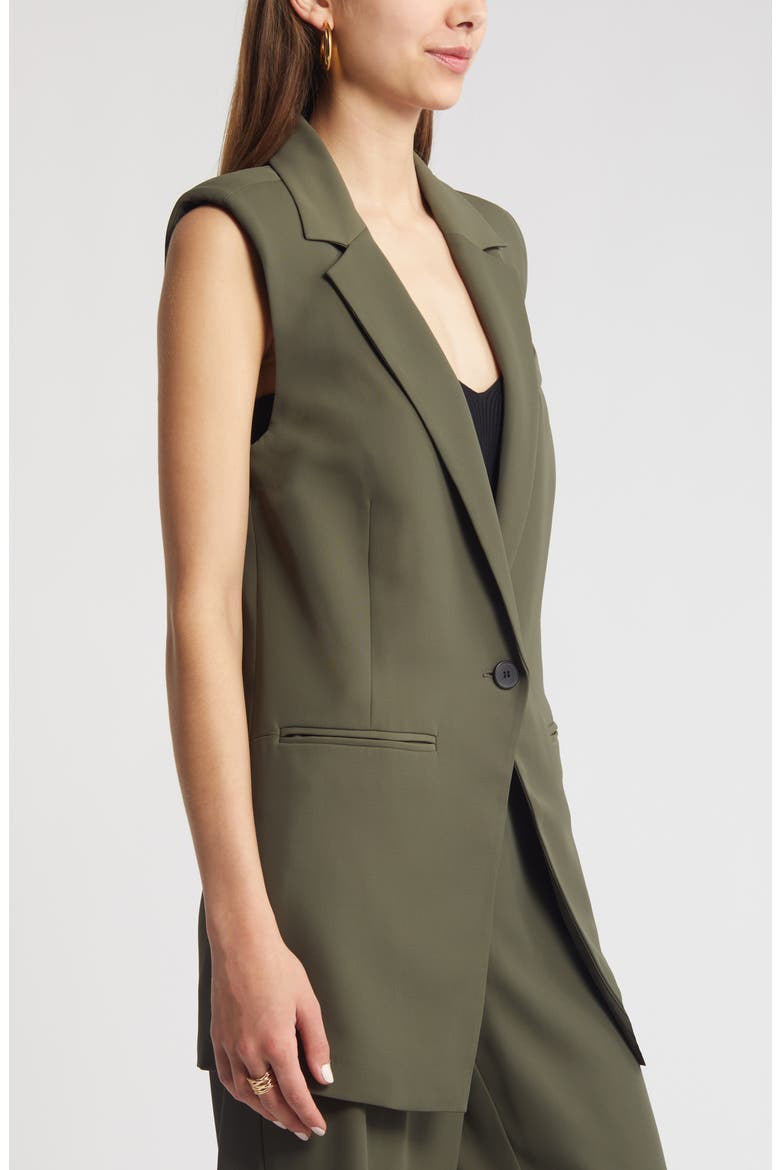 Tailored Long Vest, Alternate, color, GREEN CITY