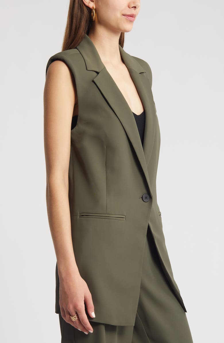 Open Edit Tailored Long Vest, Alternate, color, Green City