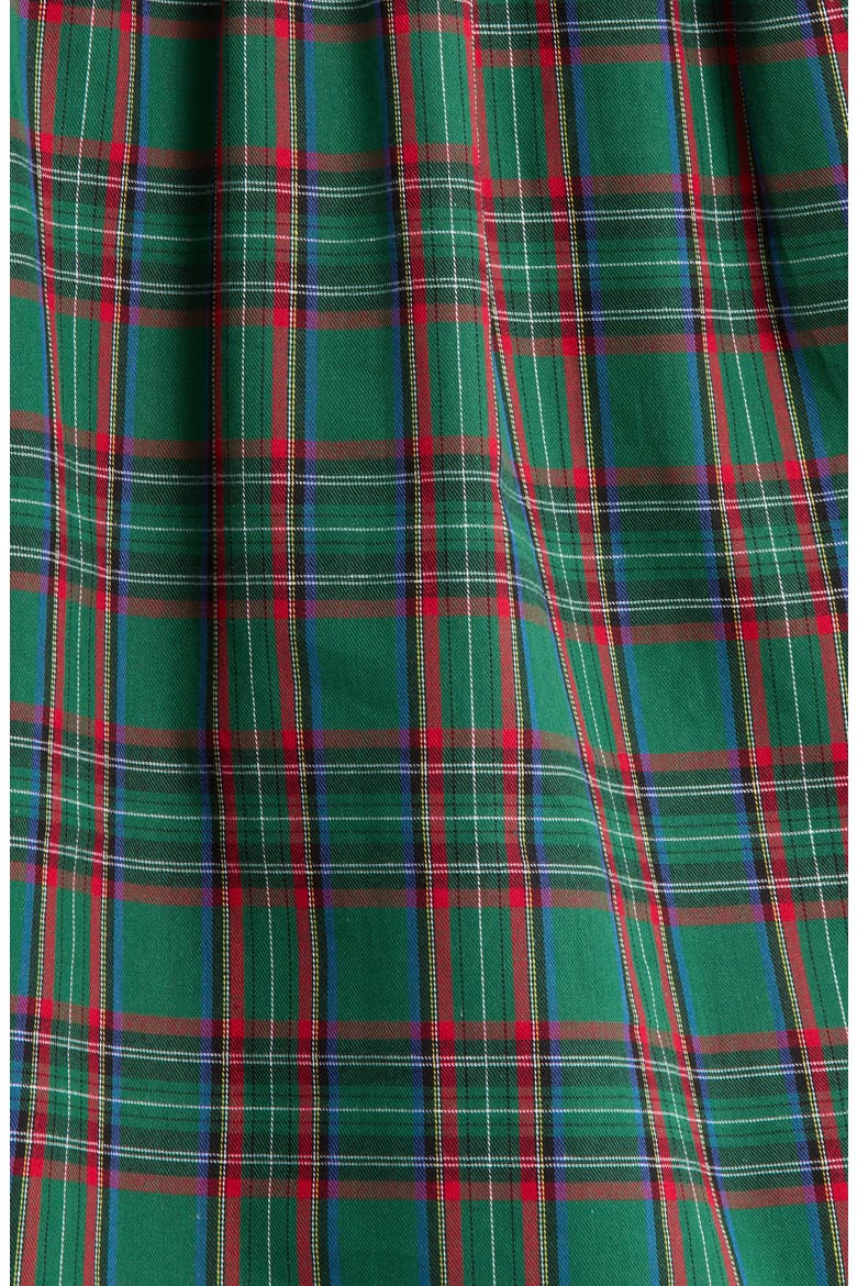Jace Plaid Smocked Cotton Top, Alternate, color, GREEN-MULTI