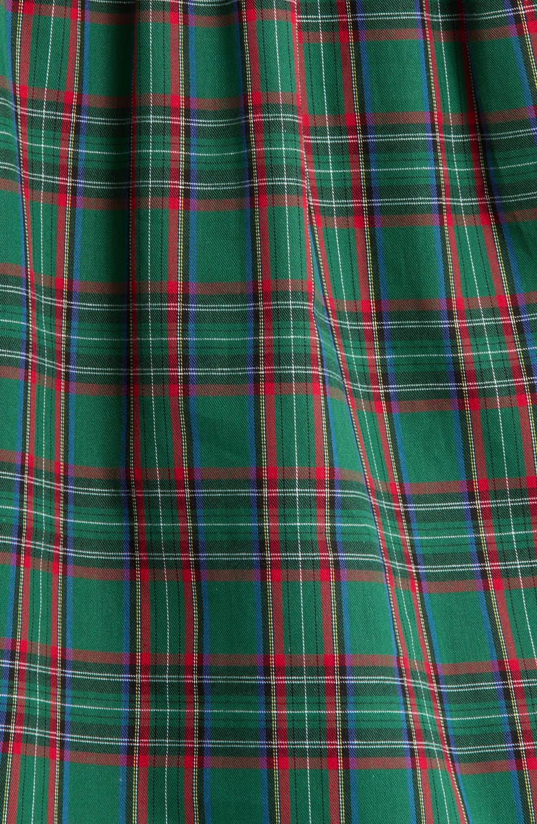 SUGARLIPS Jace Plaid Smocked Cotton Top, Alternate, color, Green-Multi