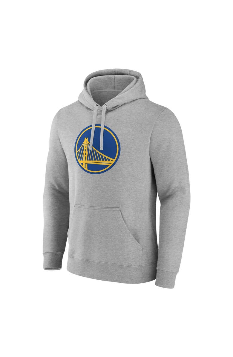 FANATICS Men's Fanatics Branded  Heather Gray Golden State Warriors Primary Logo Pullover Hoodie, Alternate, color, 