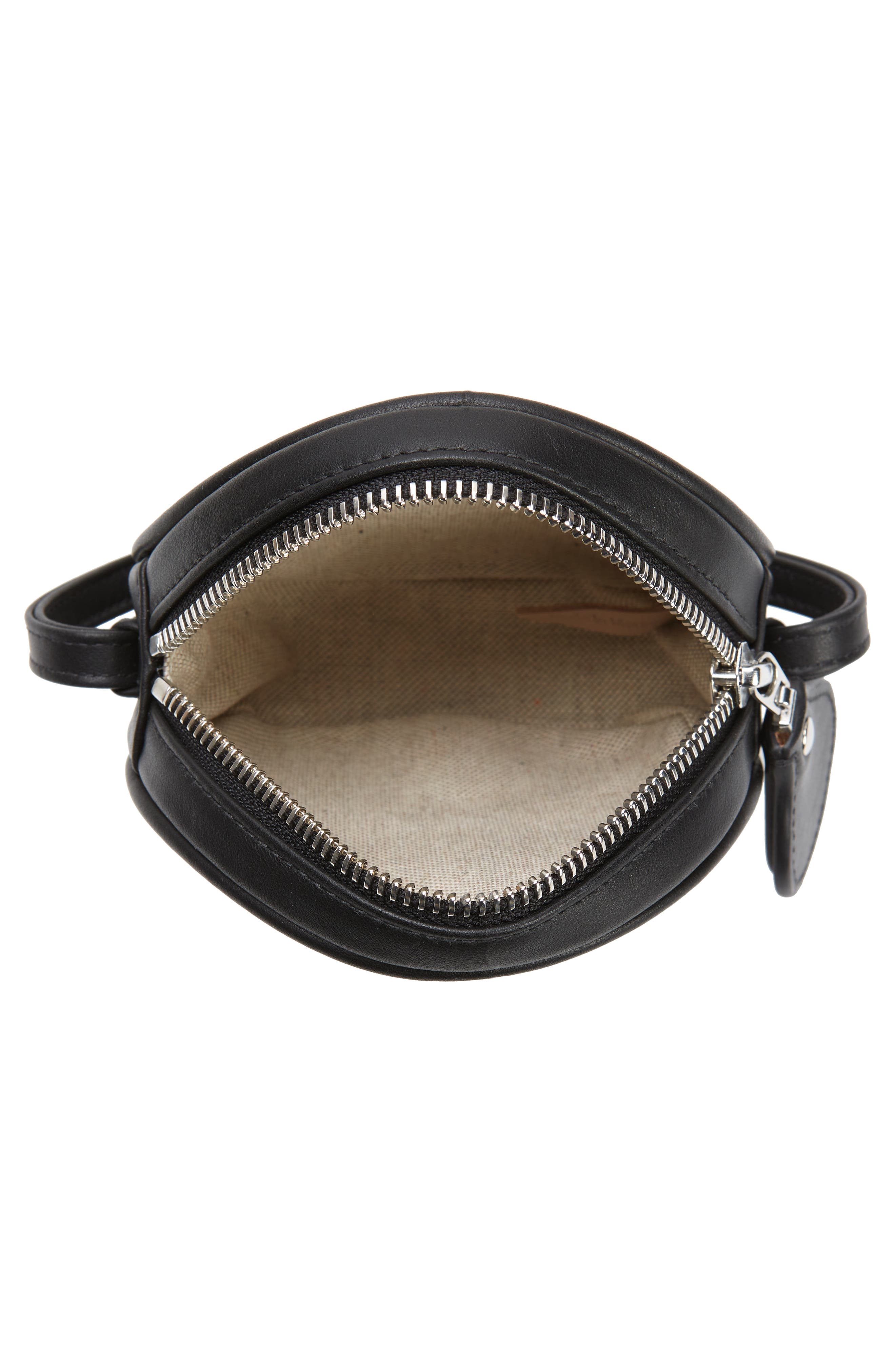 Courrèges Small Circle Leather Crossbody Bag, Alternate, color, 