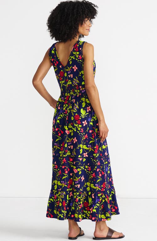 LANDS' END LANDS' END COTTON MODAL EMBELLISHED TRIM MAXI DRESS