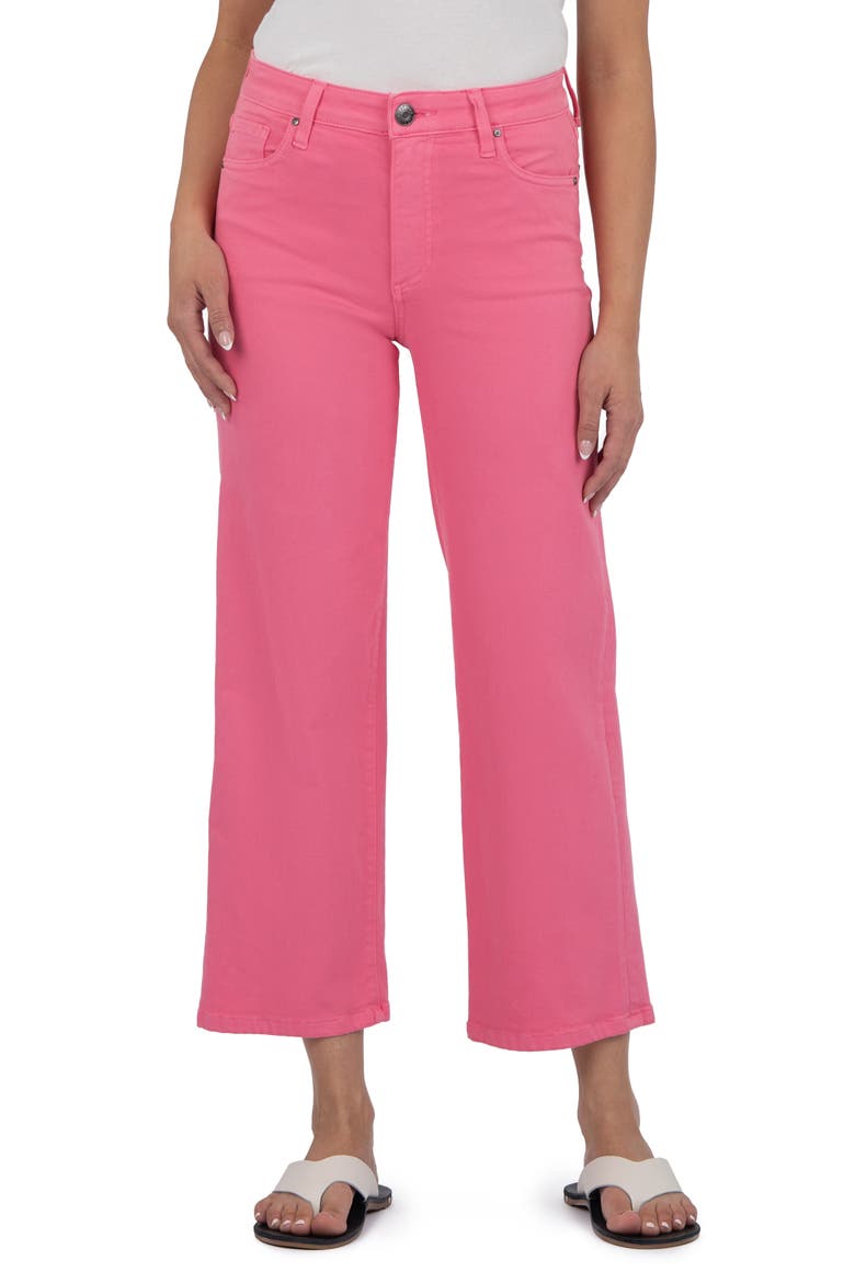 High Waist Ankle Wide Leg Jeans, Main, color, SUGAR CORAL