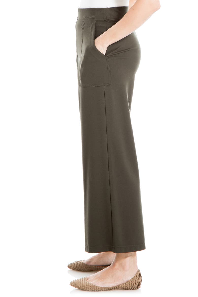 Ponte Crop Wide Leg Pull-On Pants, Alternate, color, LODEN-LODEN