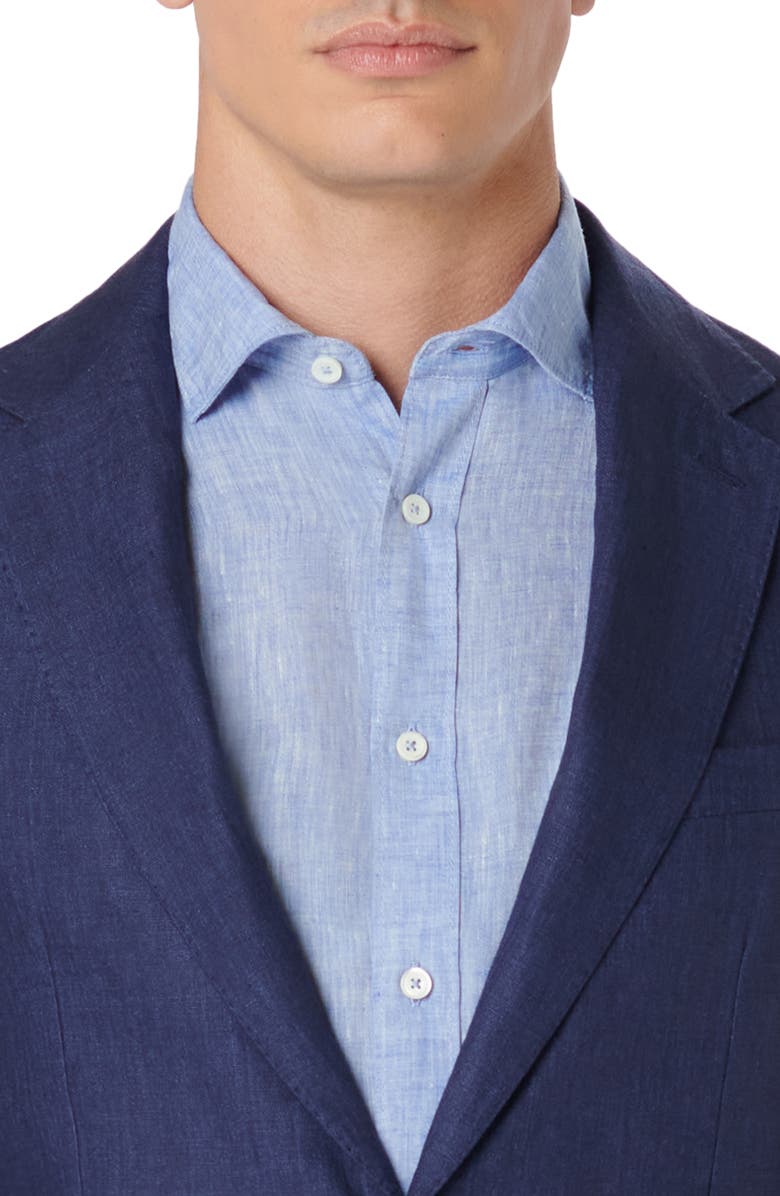 Bugatchi Linen Blazer, Alternate, color, Navy