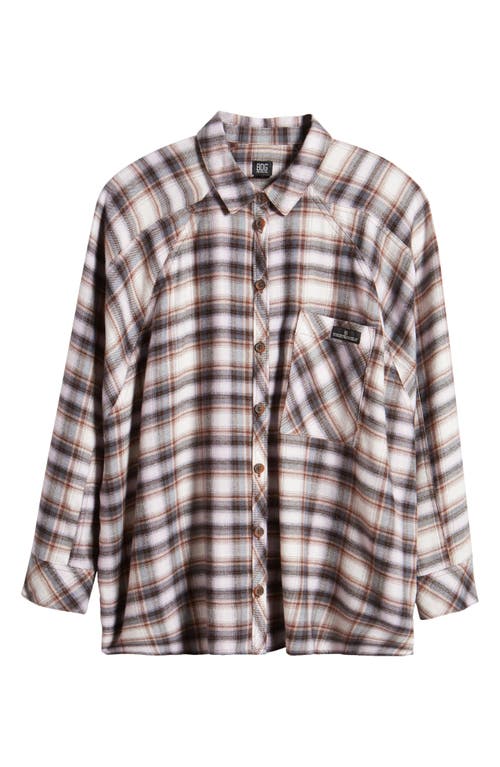 Bdg Urban Outfitters Brendon Plaid High-low Hem Button-up Shirt In Pink