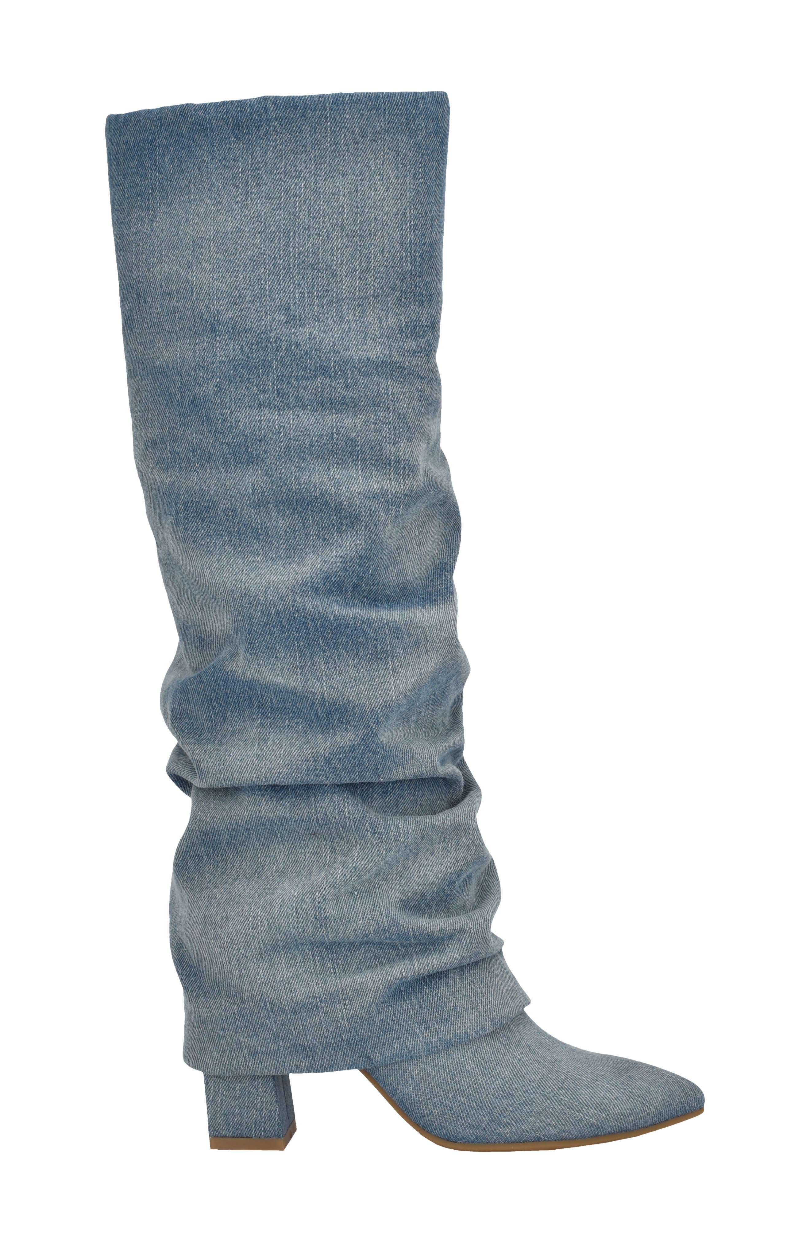 Geima Pointed Toe Slouch Foldover Boot, Alternate, color, MEDIUM BLUE