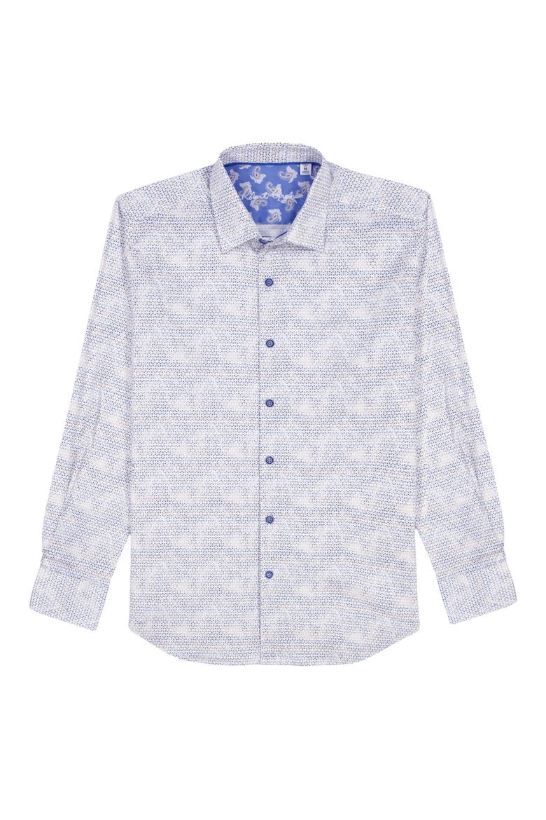 Akehurst Geo Print Stretch Cotton Button-Up Shirt, Alternate, color, BLUE MULTI
