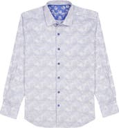 Robert Graham Akehurst Geo Print Stretch Cotton Button-Up Shirt