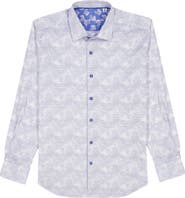 Robert Graham Akehurst Geo Print Stretch Cotton Button-Up Shirt
