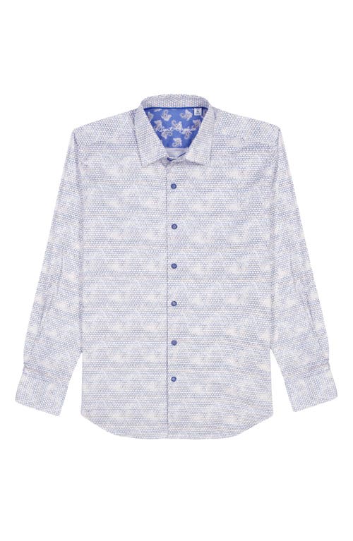 Robert Graham Akehurst Geo Print Stretch Cotton Button-up Shirt In White