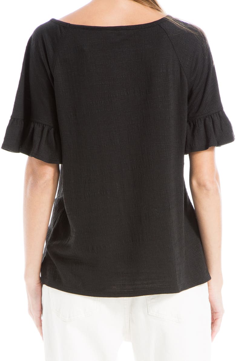 MAX STUDIO Flutter Texture Knit T-Shirt, Alternate, color, Black