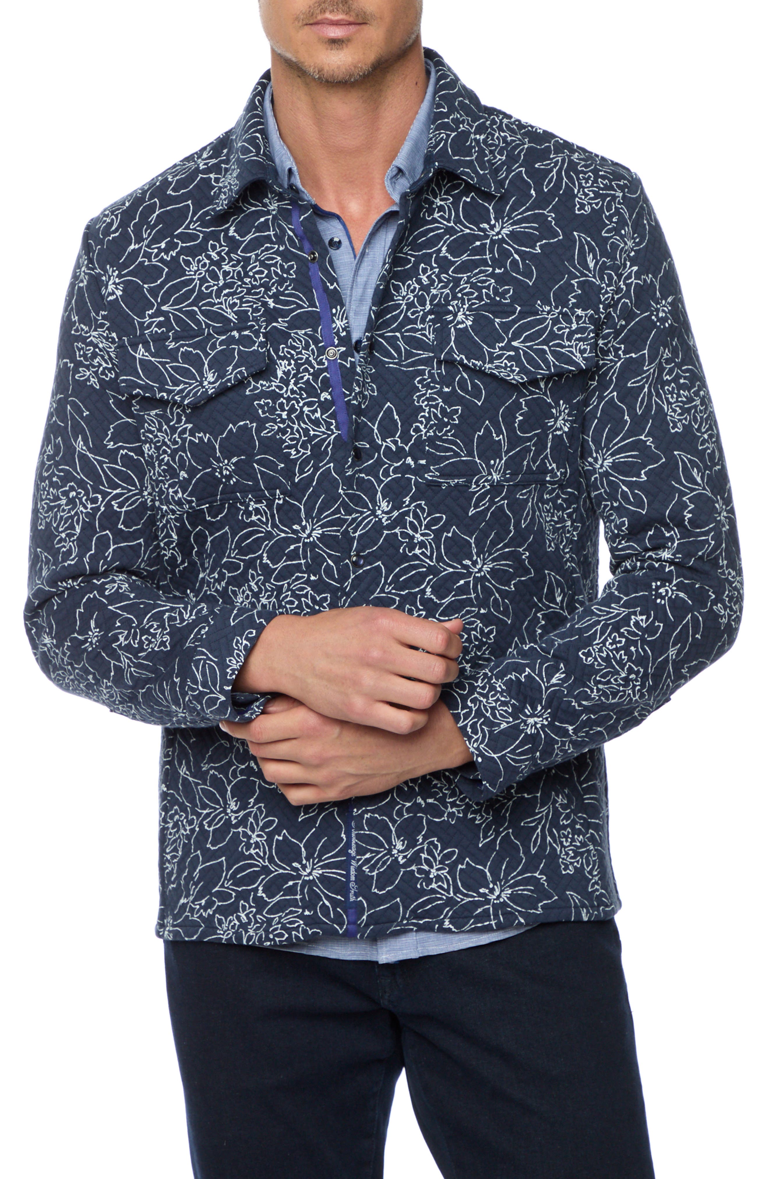 Robert Graham Kohan Quilted Knit Shirt Jacket