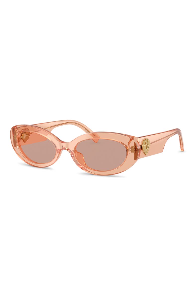 53mm Oval Sunglasses, Alternate, color, NUDE TRANSPARENT / DARK PINK