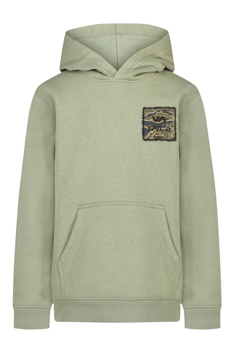 Kids' Camo Patch Fleece Hoodie, Main, color, RANGER GREEN