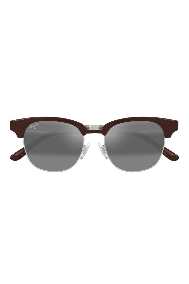 Holomua 52mm Polarized Wraparound Sunglasses, Main, color, BROWN/ GREY