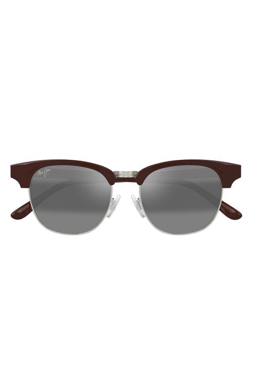 Maui Jim Holomua 52mm Polarized Wraparound Sunglasses In Gray